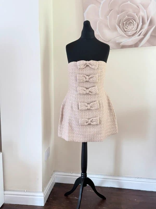 River Island Asos luxe embellished  Boucle special occasions dress RRP £75