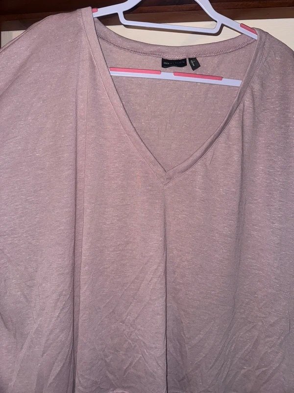 ASOS Boxy tshirt in linen mix in colour pink - 1
