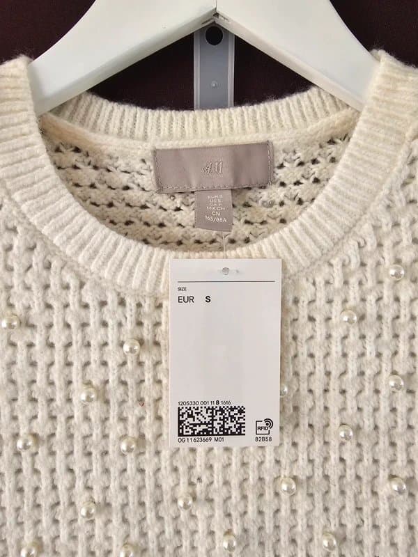 H&M H&M - Openwork Knit Vest With Pearls Appliqués - Size S