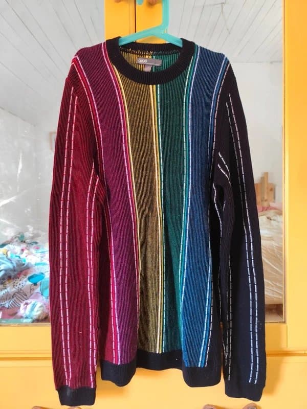 ASOS ASOS Multicoloured Stripe Knit Jumper - Size M