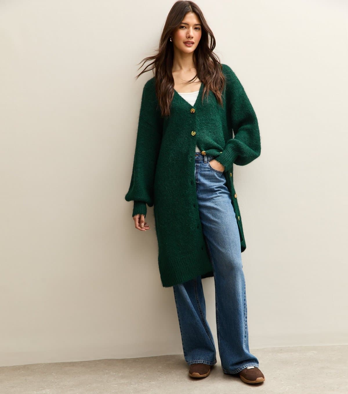 Sunshine Soul Women's Dark Green Longline Cardigan Sunshine Soul New Look