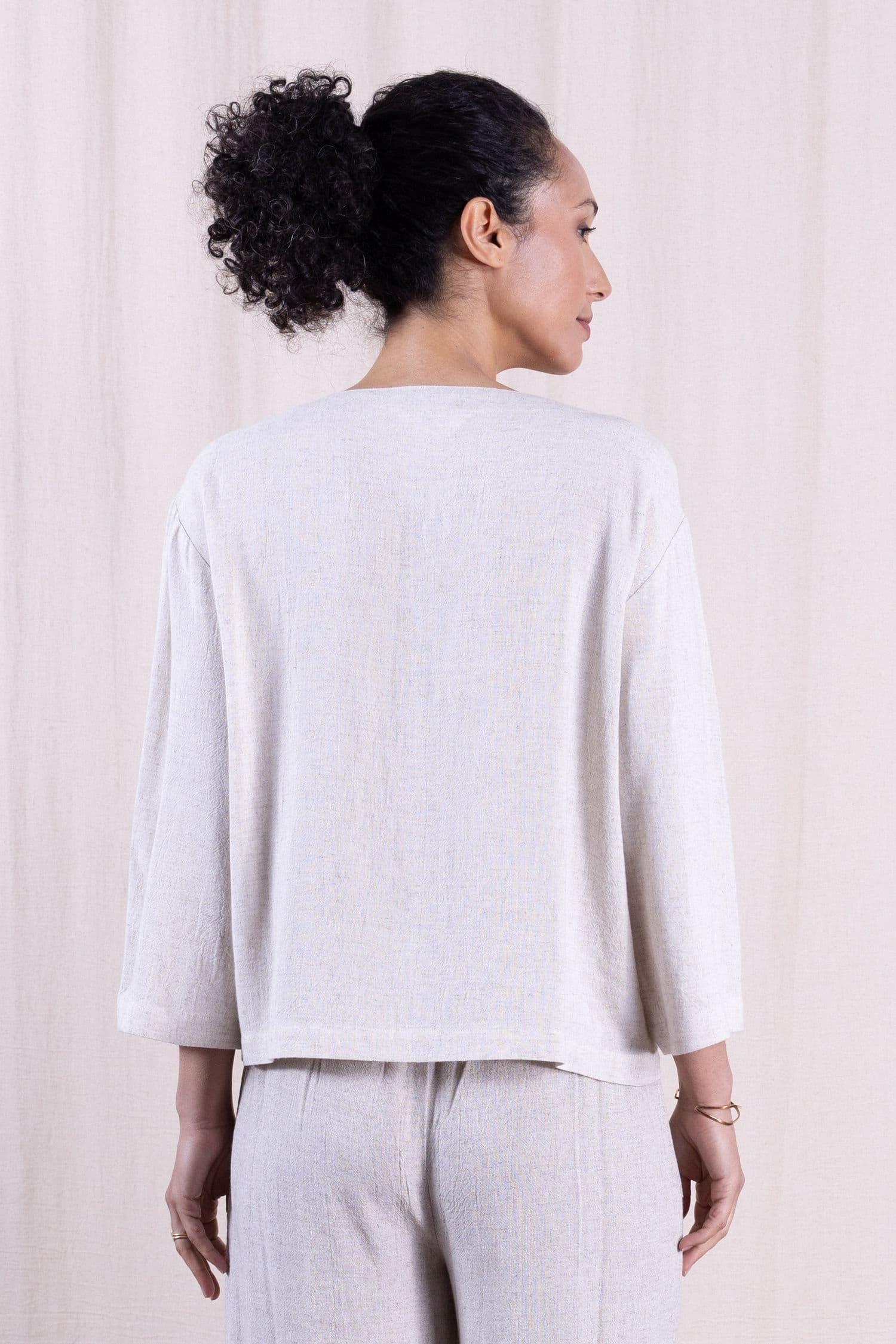 Nomads Clothing Nomads Clothing Women's Women Linen Bled V Neck Jacket in Natural - 4