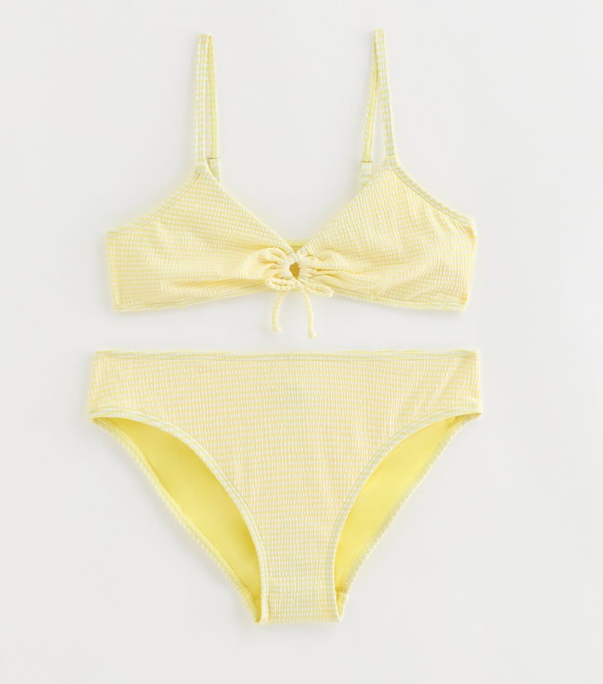 New Look Girls' Yellow Striped Tie Font Bikini Set New Look