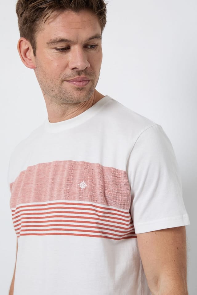 Maine Maine Men's White Engineered Stripe T-shirt - 2