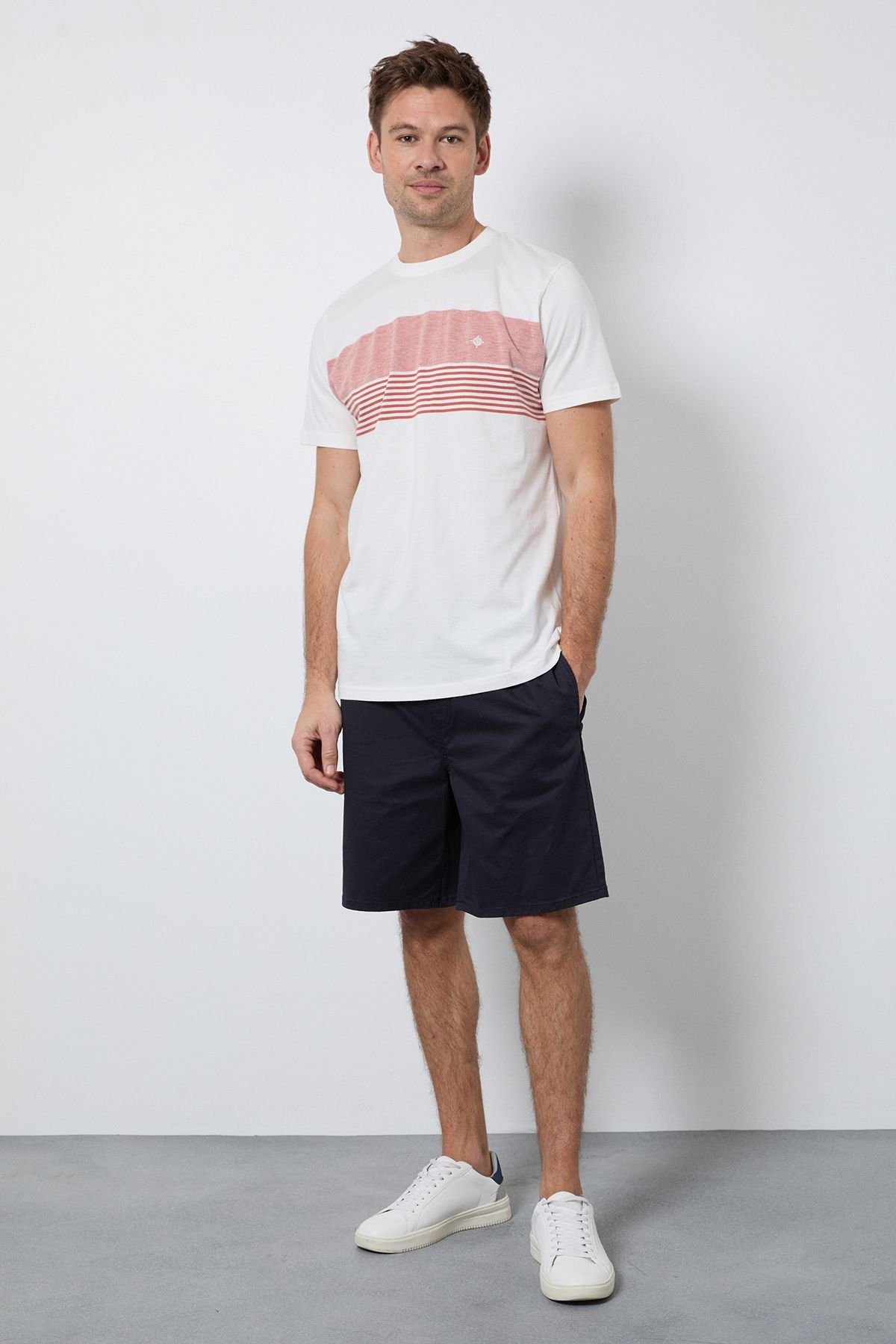 Maine Maine Men's White Engineered Stripe T-shirt - 4