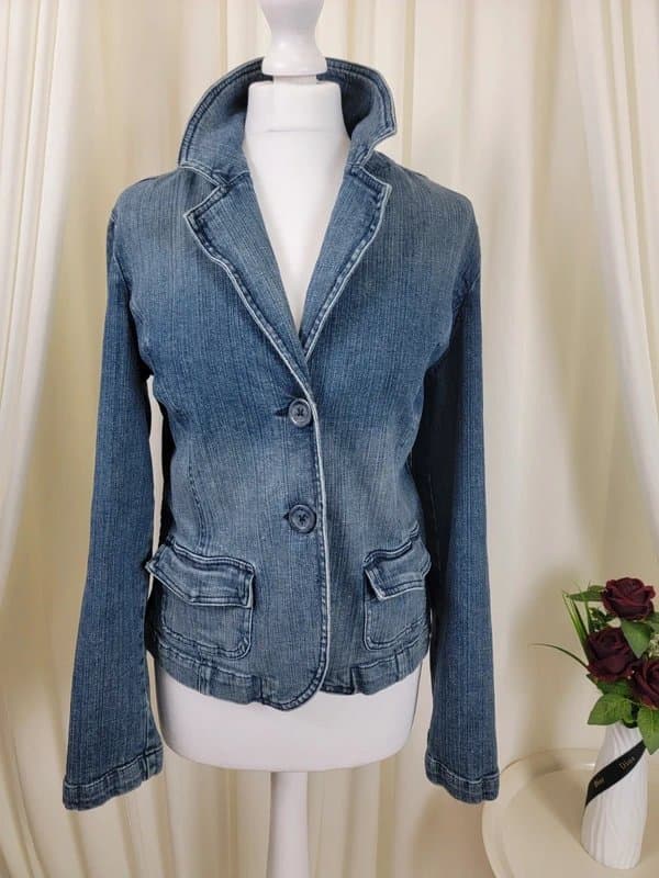 Lee Vintage Y2K Lee Denim Blazer Jacket - Size M (WL-JAK-12-BLU-04)