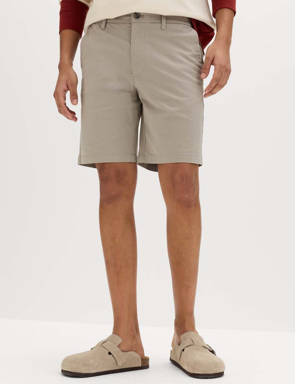 Marks & Spencer M&S Slim Fit Stretch Chino Shorts Grey