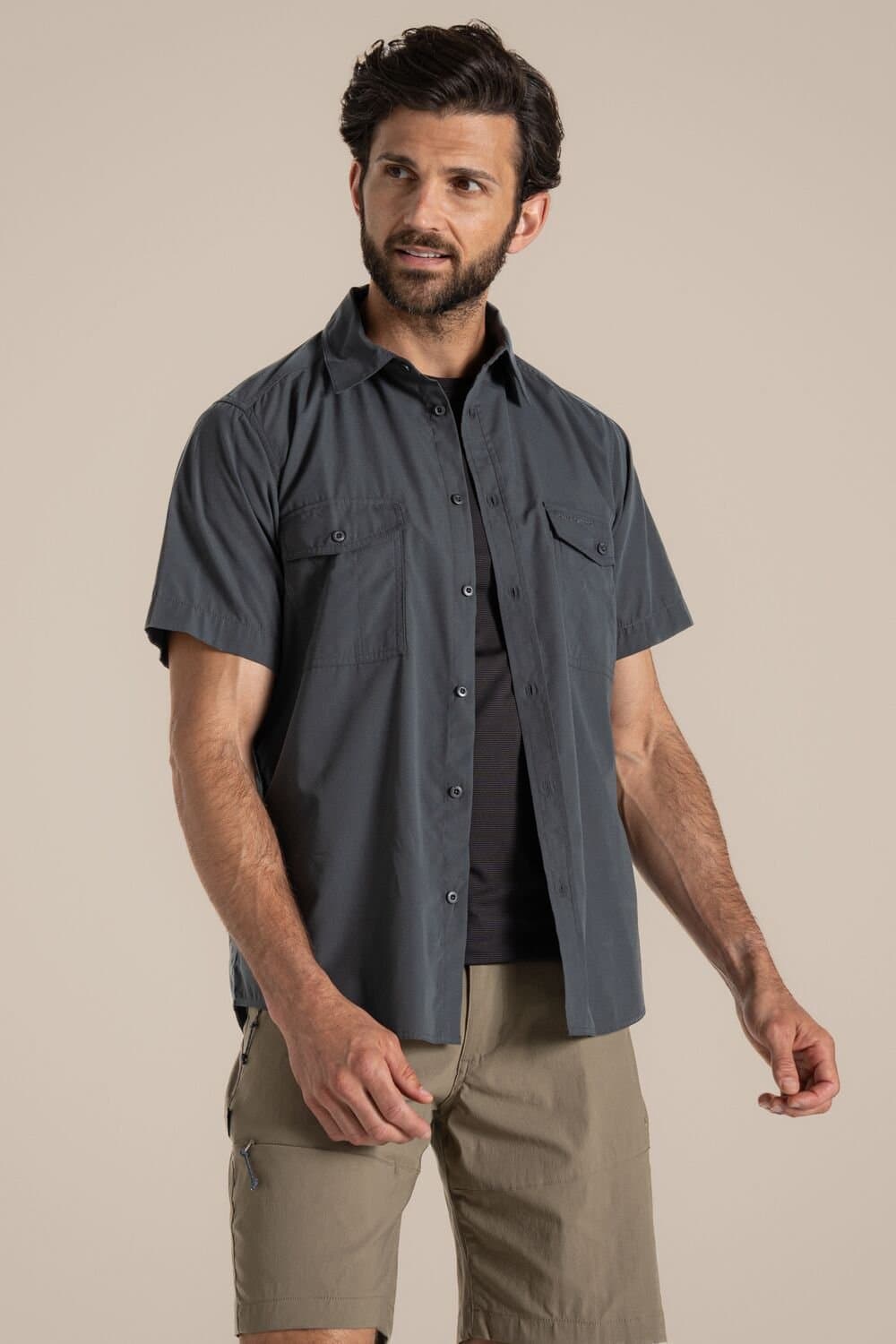 Craghoppers Craghoppers Men's NosiDefense Short Sleeve Shirt in Dark Grey