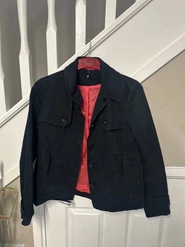 Topshop (W74) topshop 12 black ribbed blazer jacket