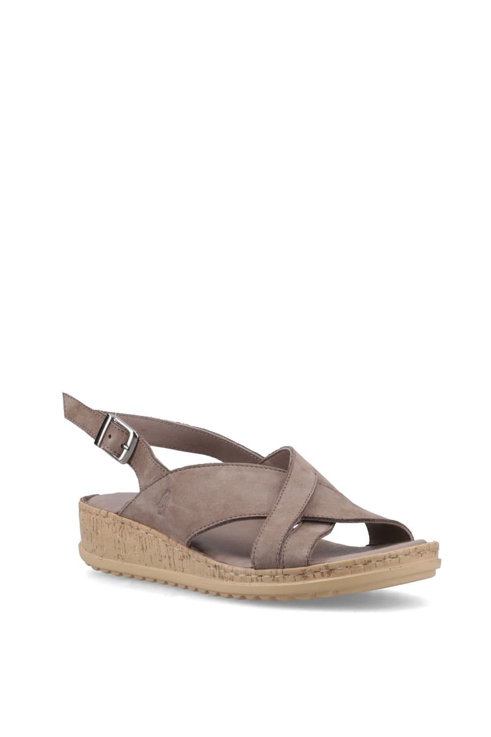 Hush Puppies Hush Puppies Women's Elena Cross Over Wedge Sandal in Taupe