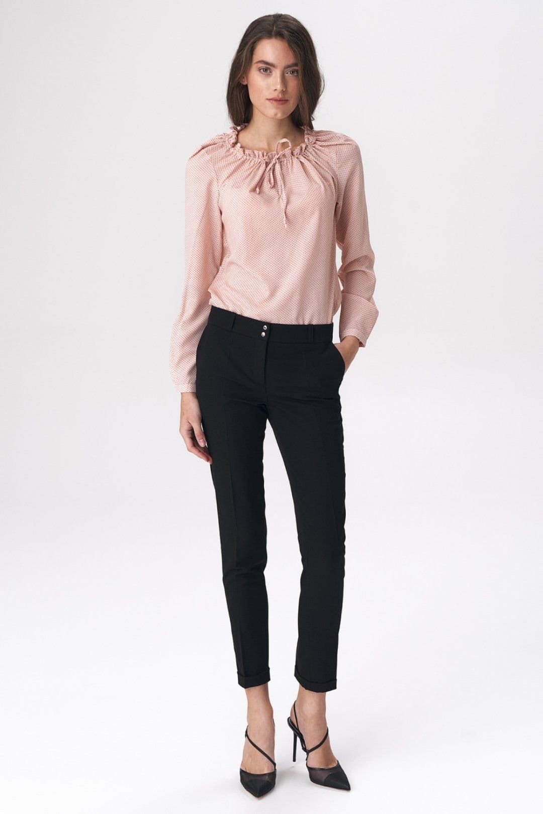 Love Lace Love Lace Women's Tailored Office Trousers with Snap Fastening in Black - 4