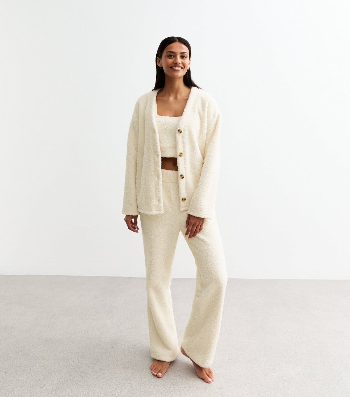 New Look Women's Off White Bouclé Cardigan New Look - 4