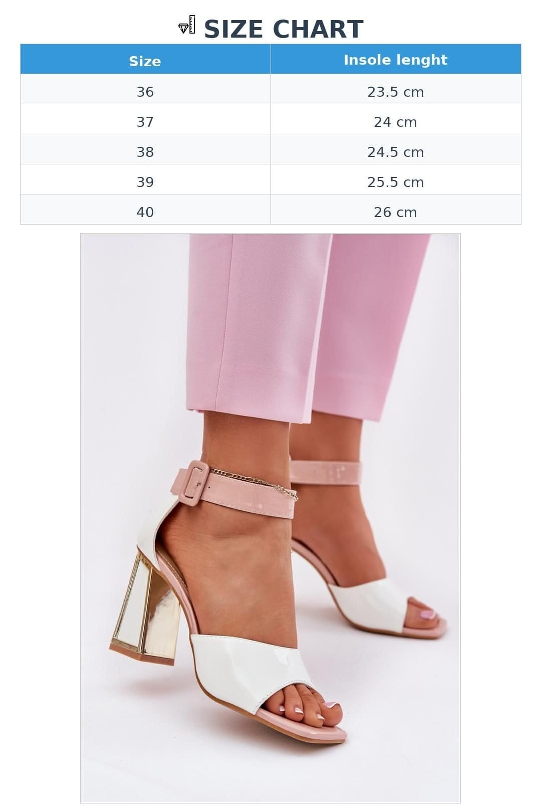 Love Lace Love Lace Women's Elegant Column Heel Sandals with Buckle Fastening Comfort Fit in White - 4