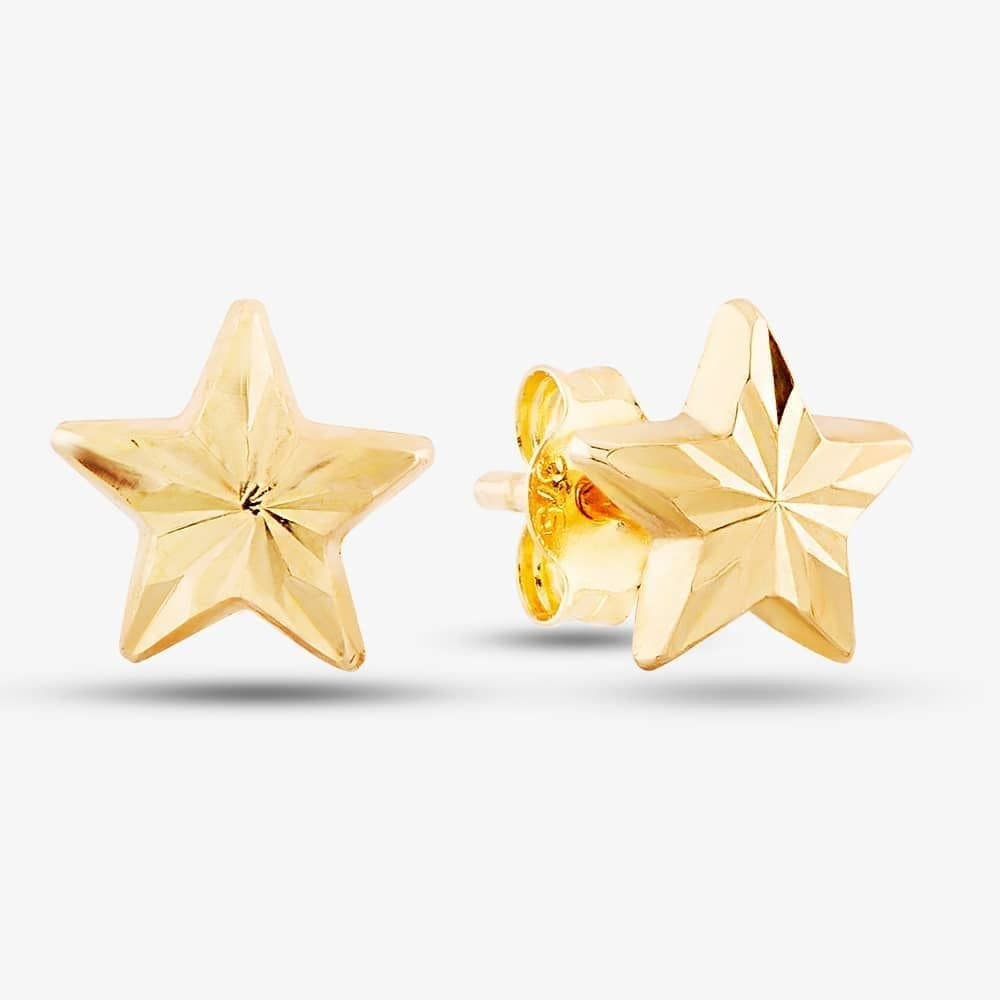 T.H.Baker T.H.Baker Gold Star Stud Earrings in 9ct Yellow Gold