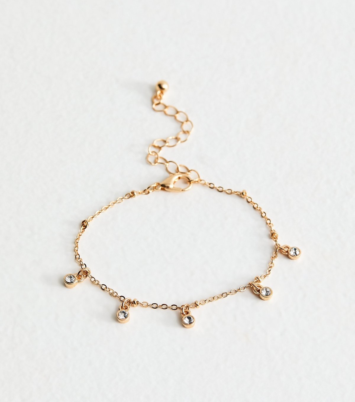 New Look Gold Tone Diamante Charm Bracelet New Look - 3