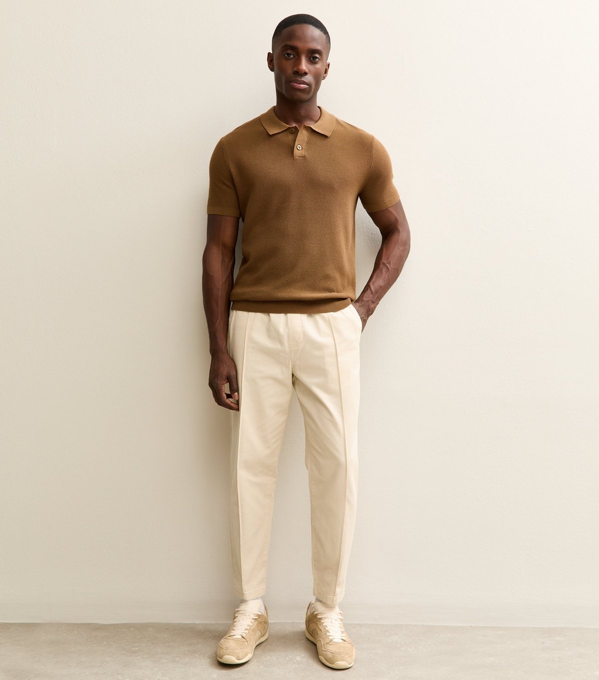 New Look Men's Off White Front Seam Trousers New Look - 2