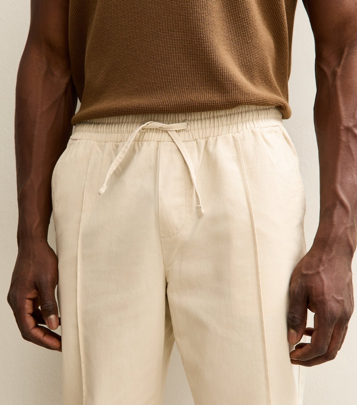 New Look Men's Off White Front Seam Trousers New Look - 4