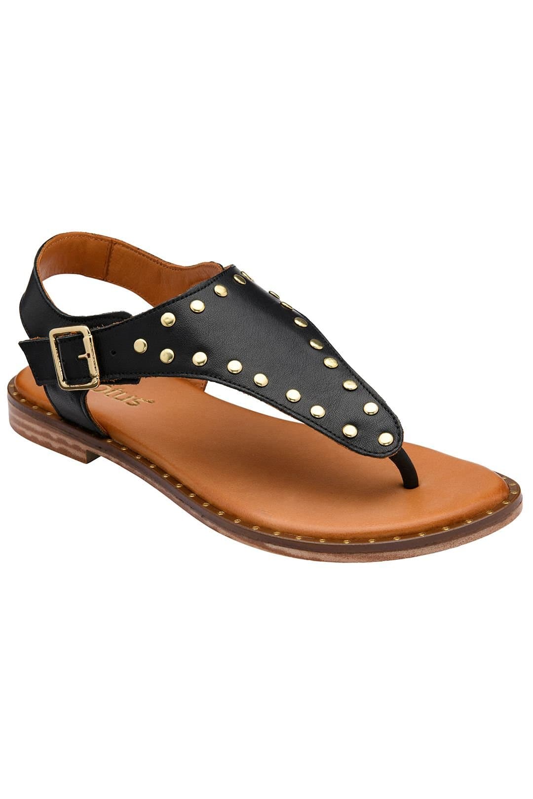 Lotus Lotus Women's 'Juanita' Leather Toe-Post Sandals in Black