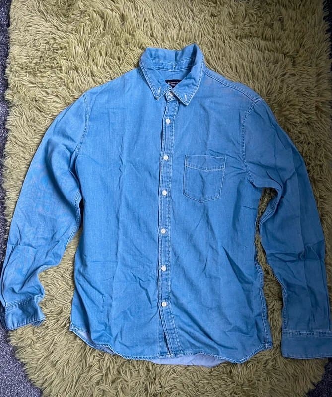 Bershka Bershka demin long sleeve button shirt medium