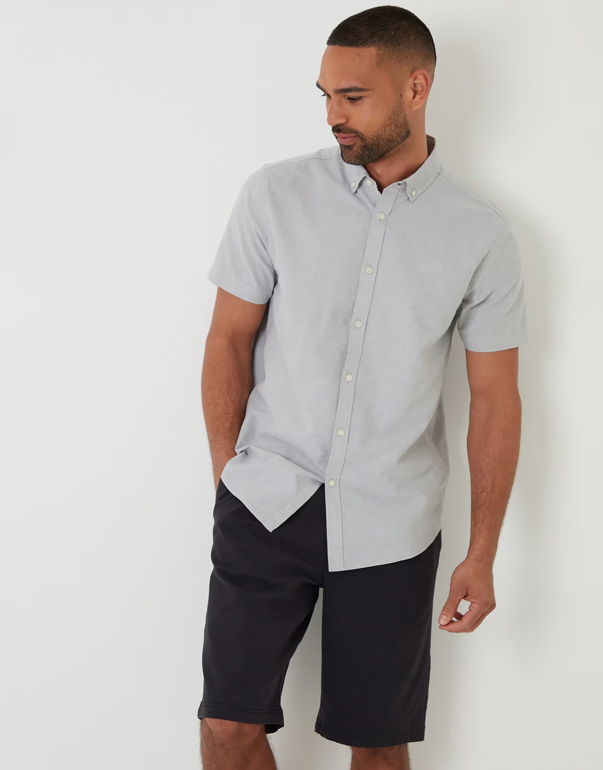 ASOS Threadbare Oxford cotton short sleeve shirt in light green