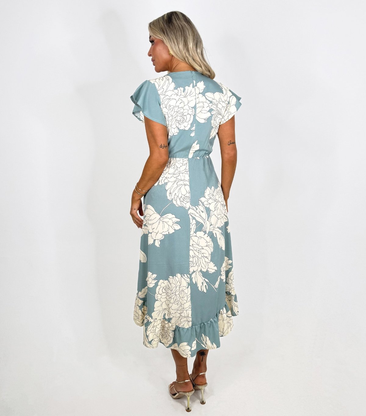 AX Paris Women's Mint Green Floral Wrap Midi Dress AX Paris New Look - 3