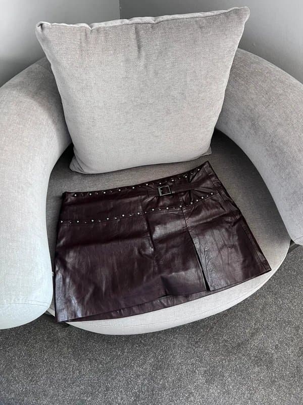 Bershka Bershka Burgundy Mini Skort