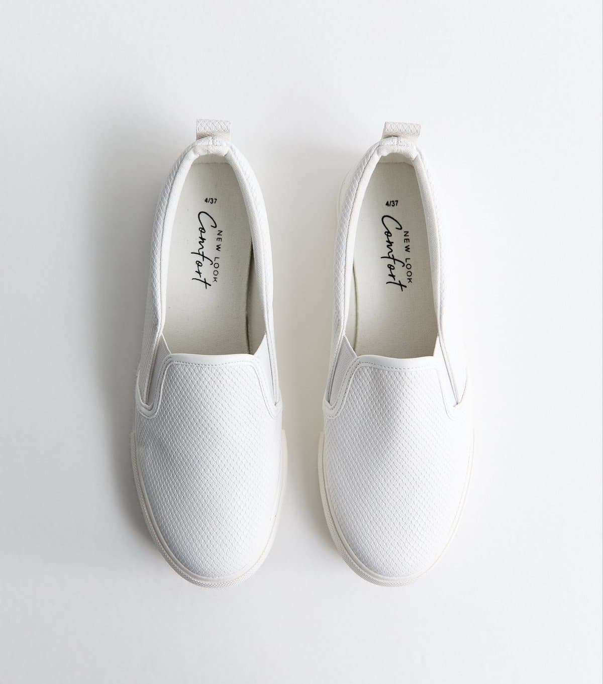 New Look New Look White Faux Leather Slip On Trainers