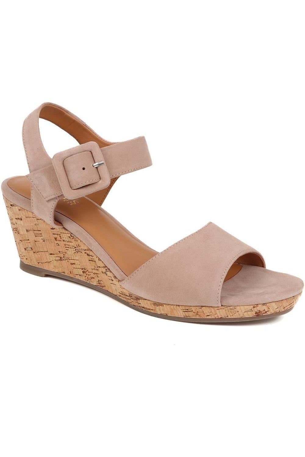 Jones Bootmaker Jones Bootmaker Women's Grazina Leather Wedges in Beige