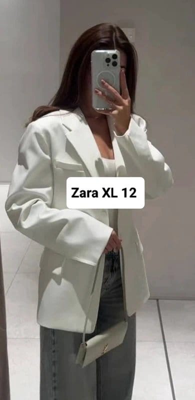 Zara White Tailored Blazer