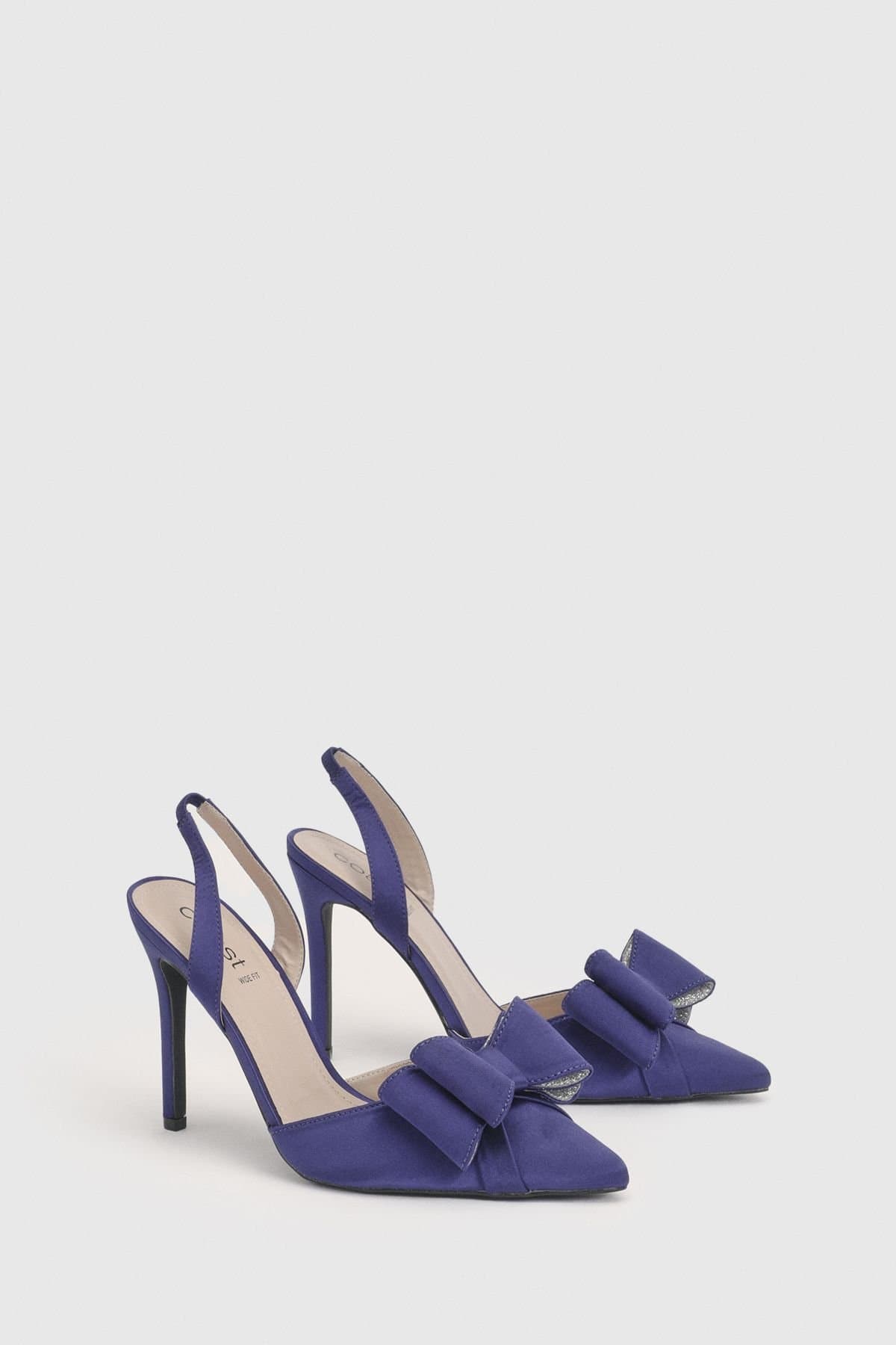 Coast Coast Bright Blue Satin Slingback Stiletto Shoes