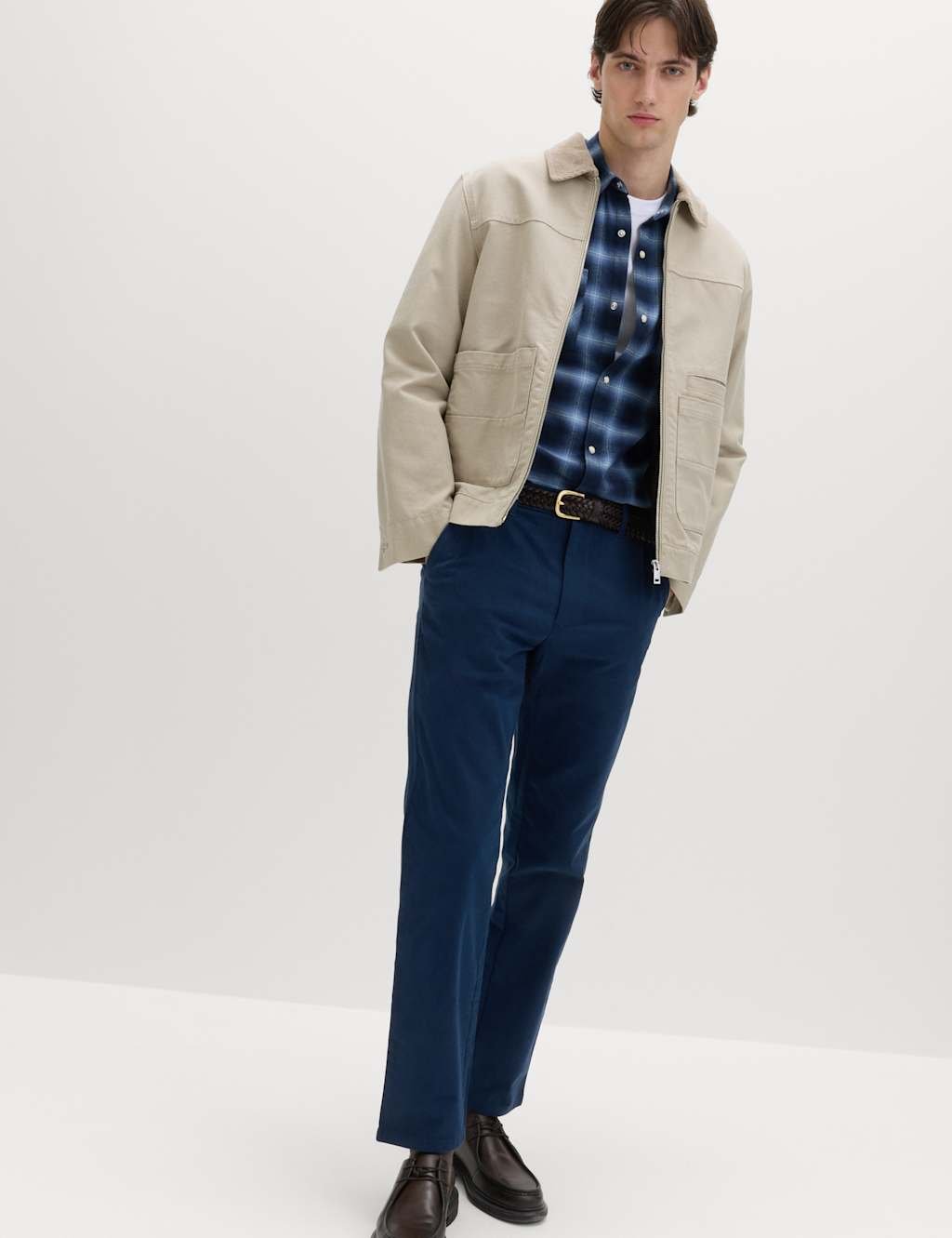 Marks & Spencer M&S Regular Fit Stretch Chinos Dark Marine - 2