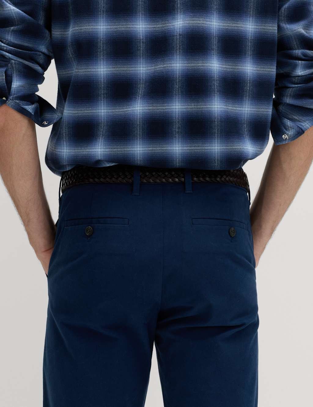 Marks & Spencer M&S Regular Fit Stretch Chinos Dark Marine - 3