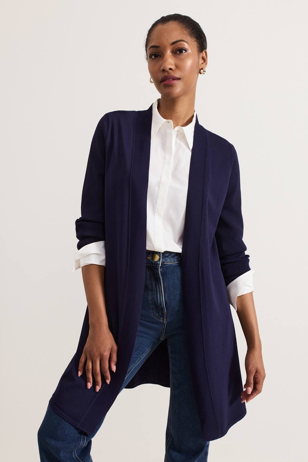 Phase Eight Phase Eight Women's Lauren Longline Cardigan in Dark Navy - 3