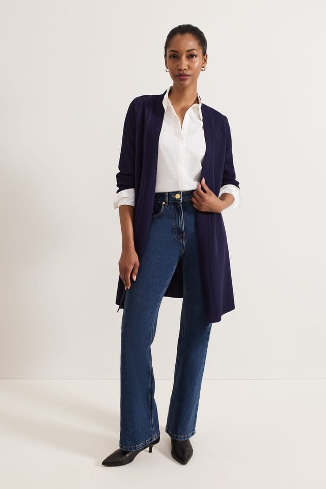Phase Eight Phase Eight Women's Lauren Longline Cardigan in Dark Navy - 3