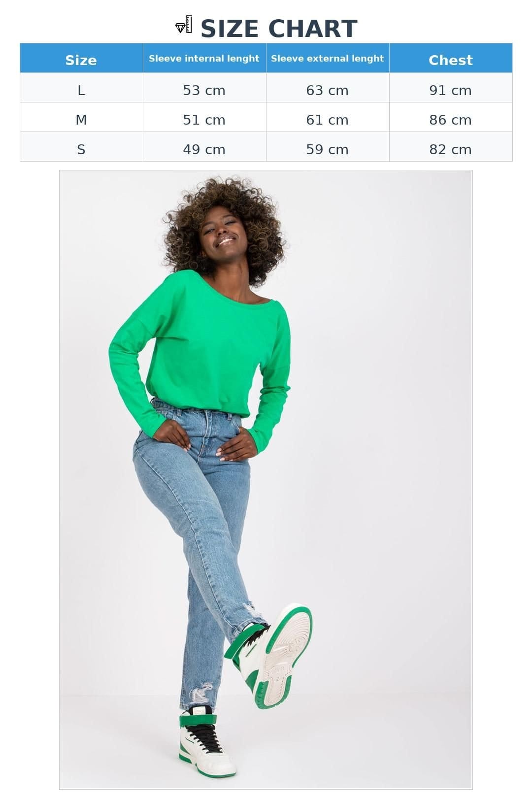 Love Lace Love Lace Women's Larissa Cotton Long Sleeve Basic Blouse Style 162846 in Green - 4