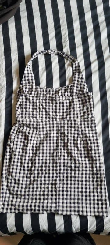 ASOS Design Halter gingham mini dress