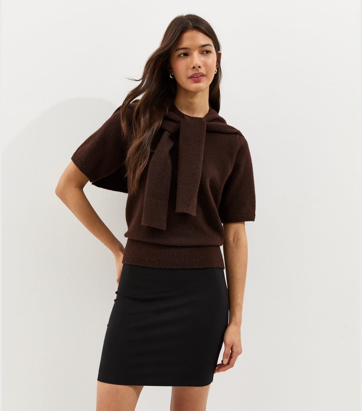 New Look Women's Black Stretchy Tube Mini Skirt New Look