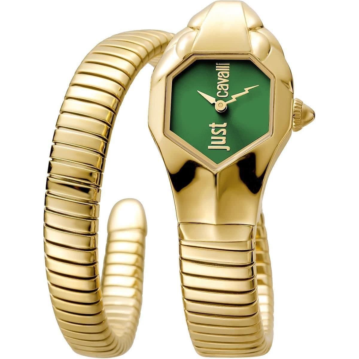 Just Cavalli Just Cavalli Women's JC1L001M0055 Bottle Green Stainless Steel Watch in Gold
