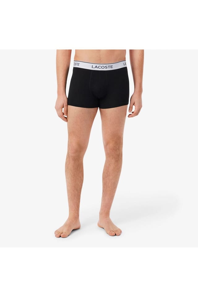 Lacoste Lacoste Men's 3 Pack Stretch Cotton Trunks Black - 2