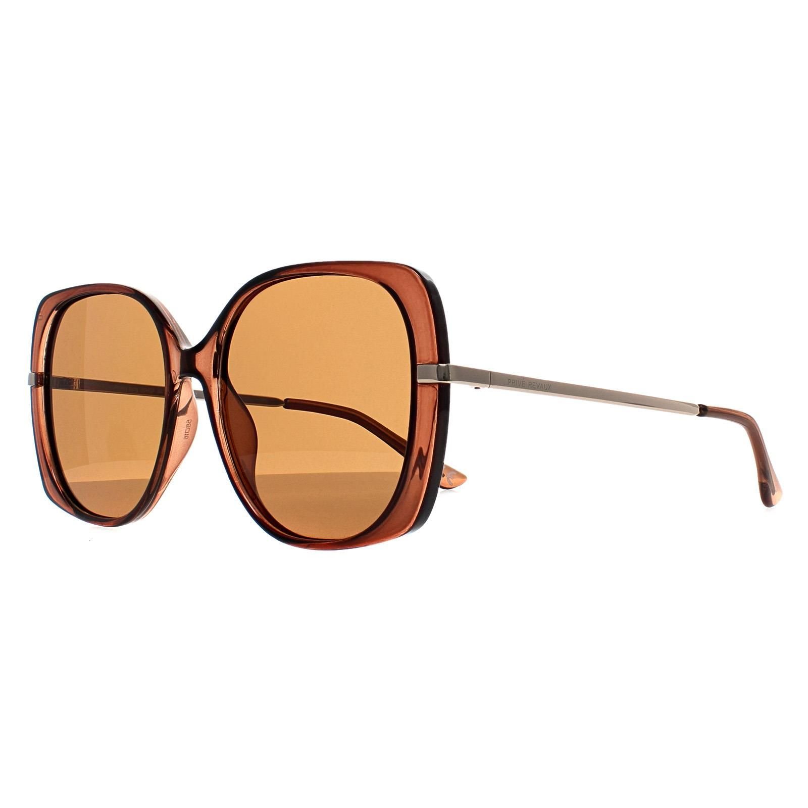 Prive Revaux Prive Revaux Women's Square Latte Brown Gold Vintage Babe - 2