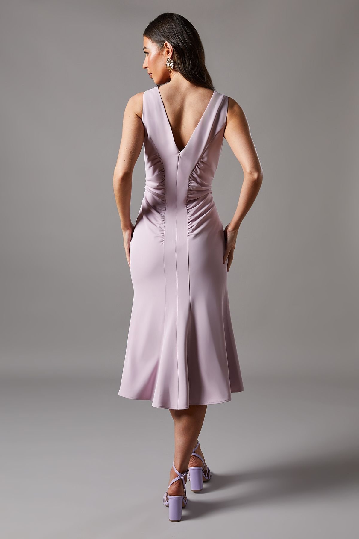 Coast Coast Women's Ruched Vee Dress in Lilac - 3