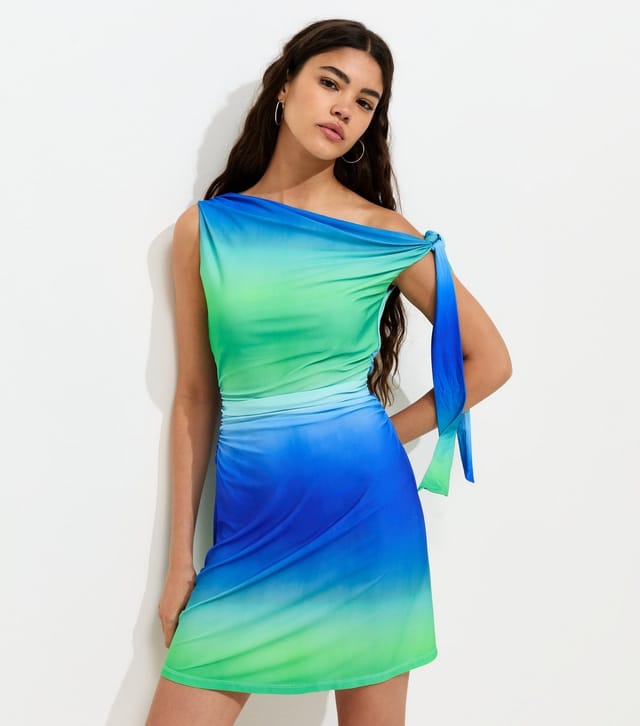 New Look Women's Blue Ombre Fallen Shoulder Mini Dress New Look - 2