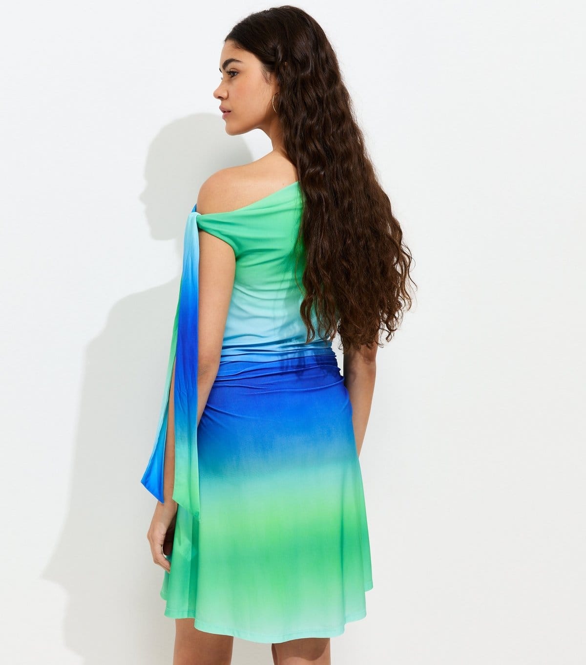 New Look Women's Blue Ombre Fallen Shoulder Mini Dress New Look - 4