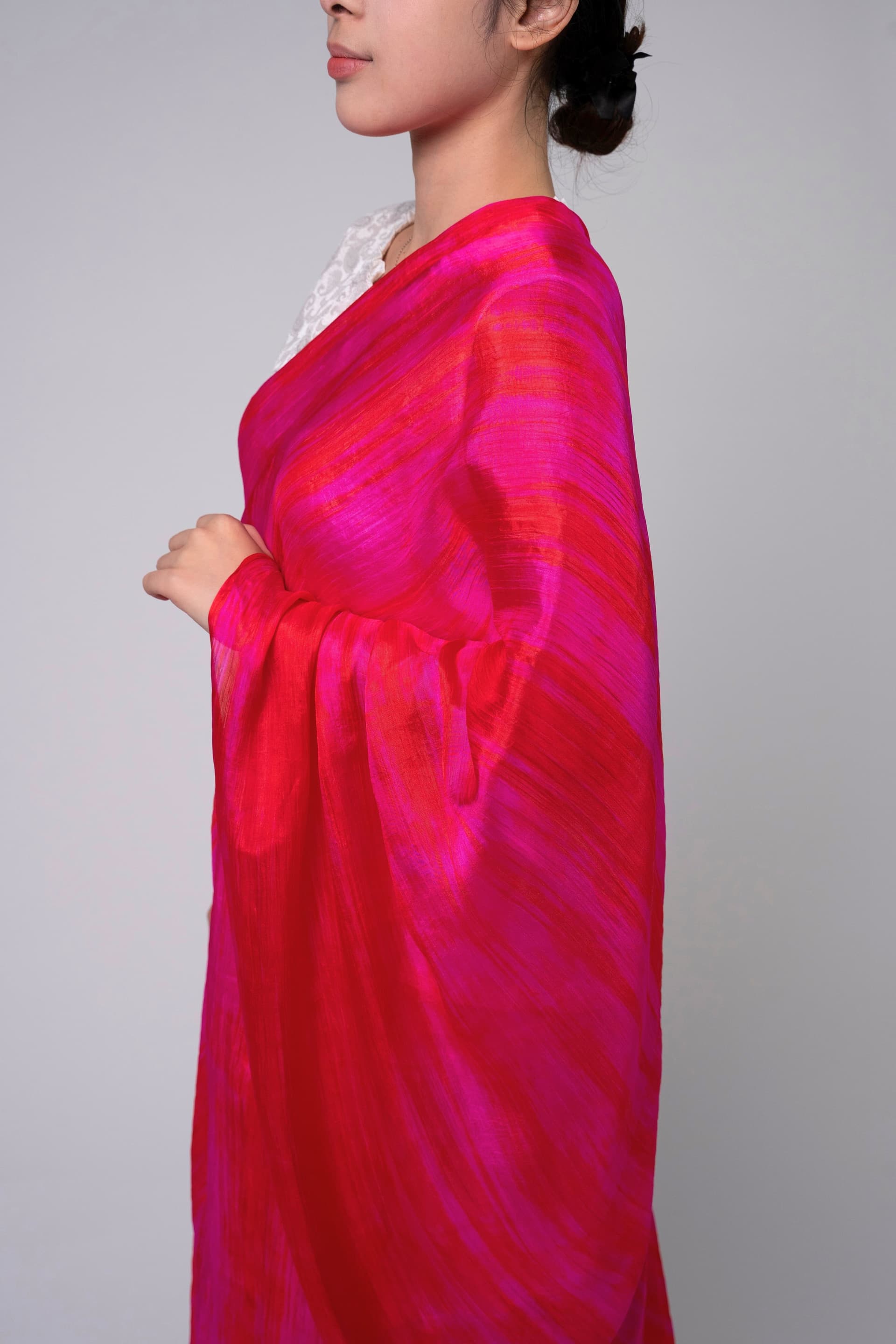 Silk and Bears Silk and Bears Radiant Red & Fuchsia Silk Scarf