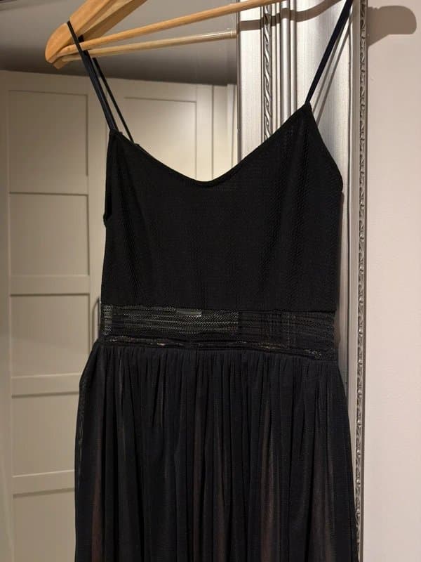 Topshop Black tulle midi dress with underskirt