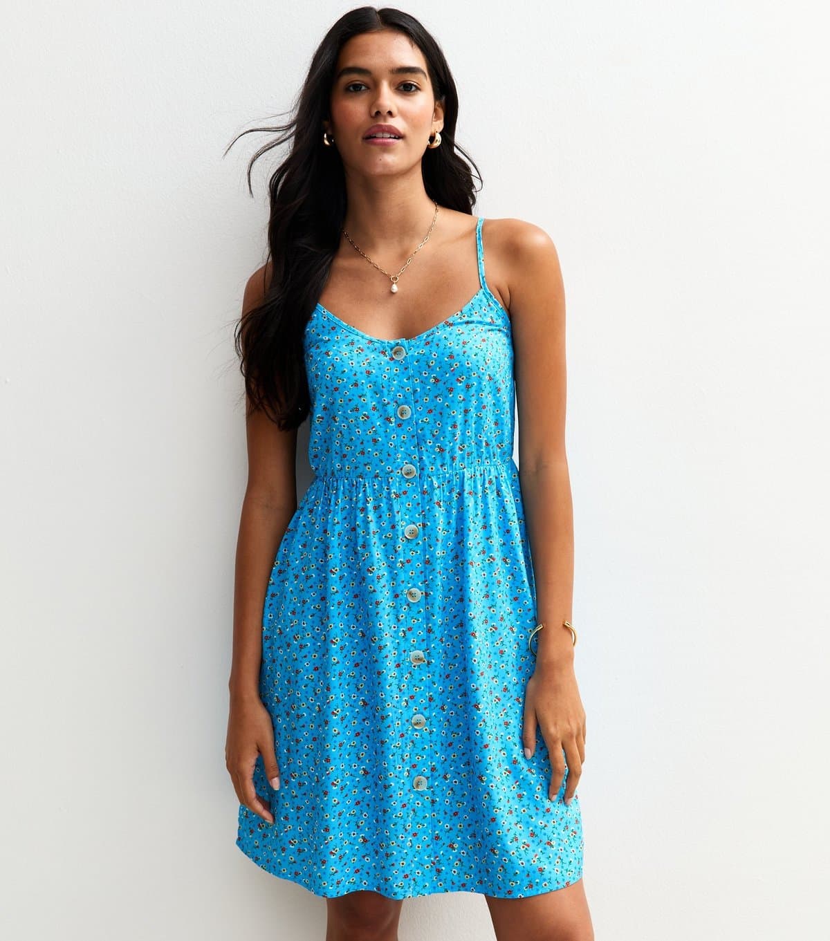 Sunshine Soul Women's Teal Floral Print Mini Dress Sunshine Soul New Look