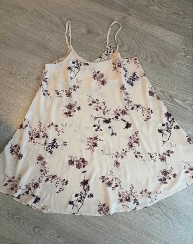 Brandy Melville Brandy Melville floral mini dress cream burgundy Y2K coquette slip babydoll fairy grunge
