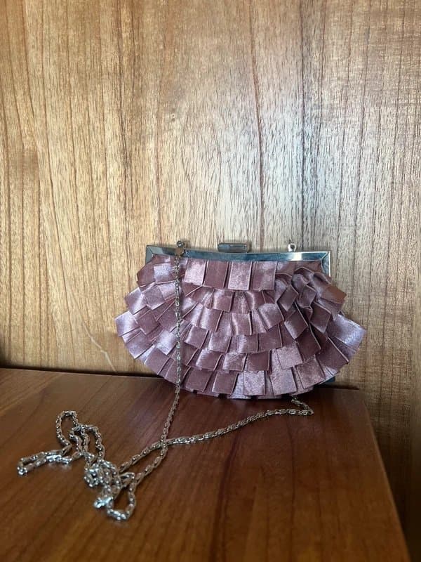 New Look New look dusty pink silk shoulder clutch bag