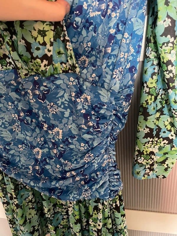 River Island River island size 14 petite green and blue floral dress