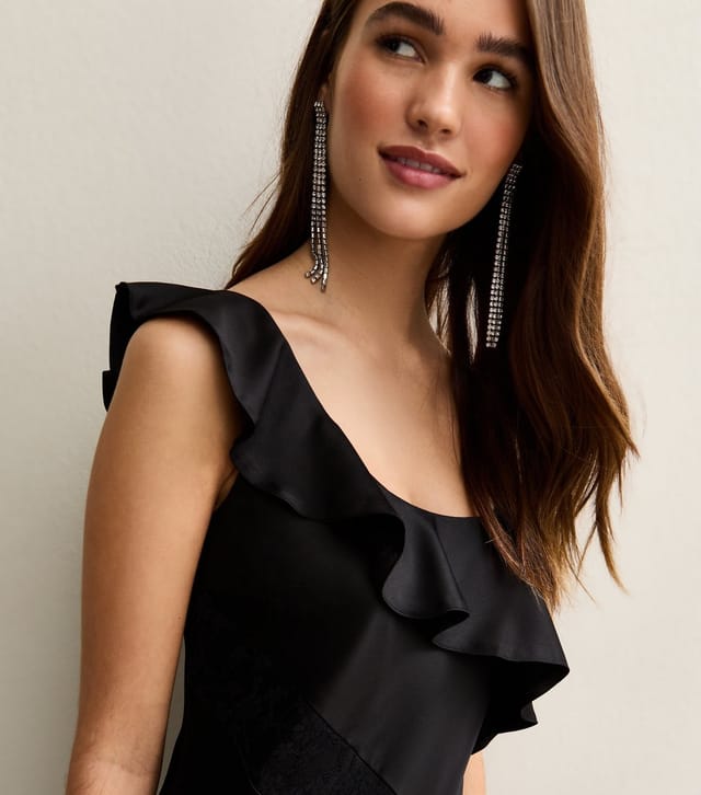 New Look Women's Black Ruffled Lace Trim Maxi Dress New Look - 2